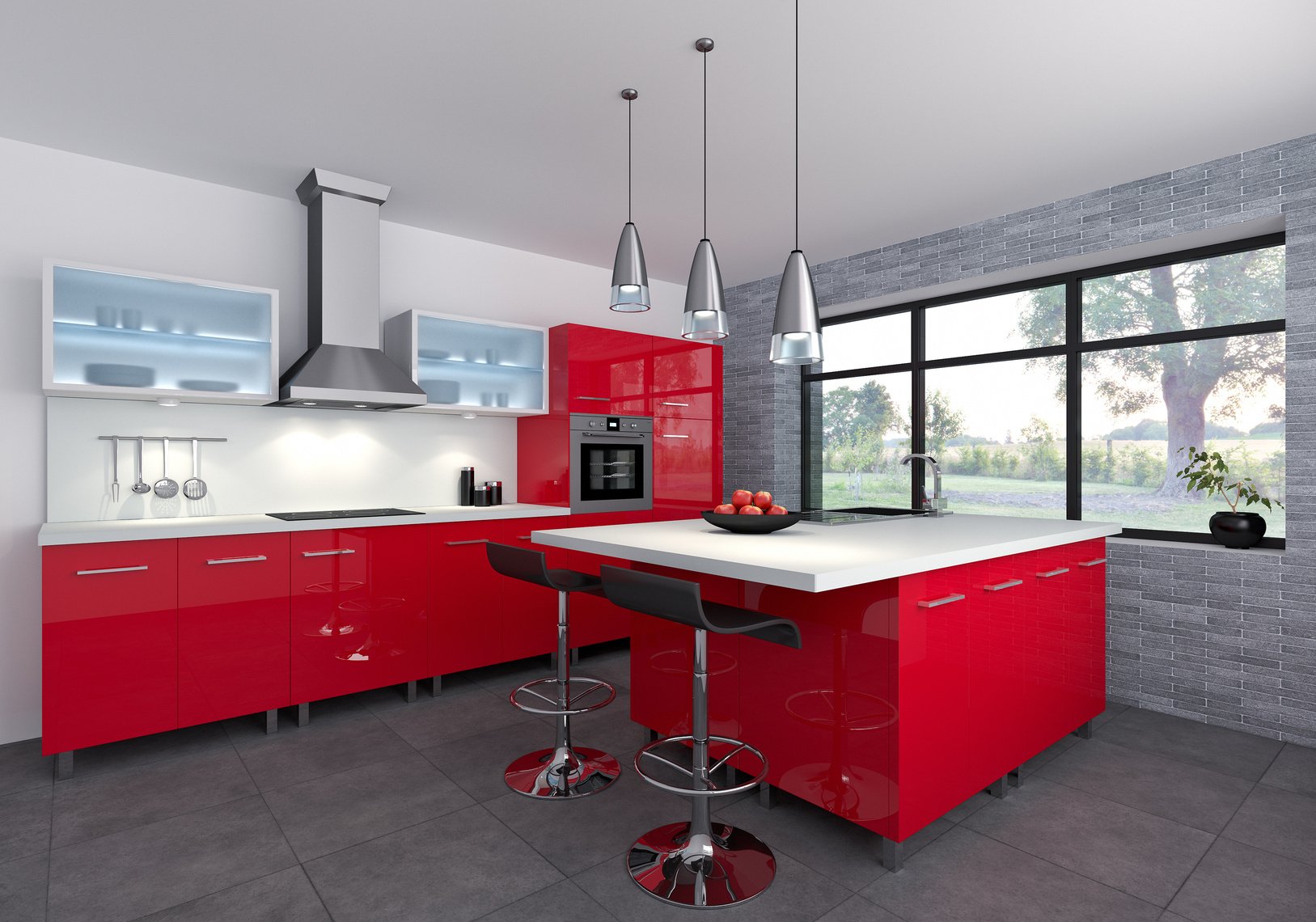 Red kitchen